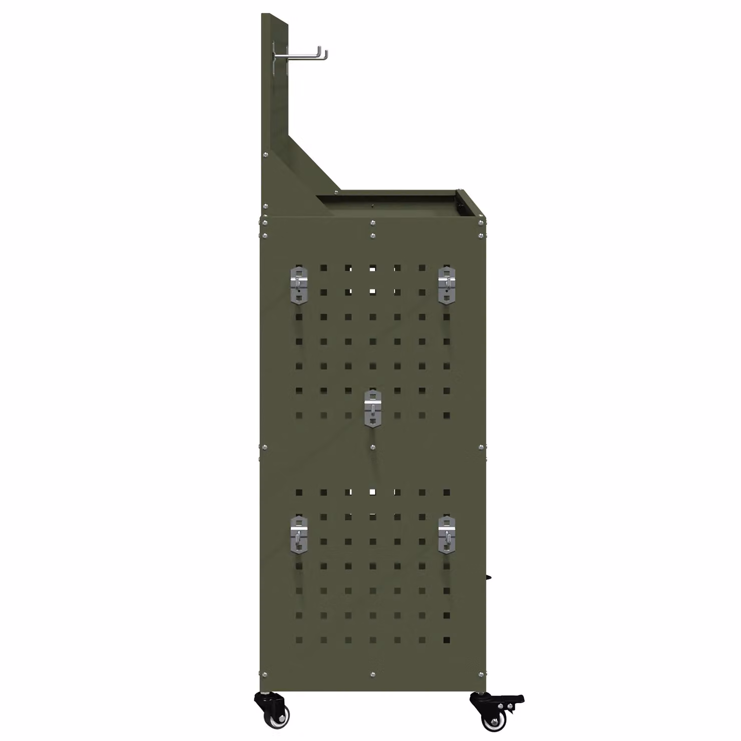 Berkfield Lockable and Rollable Tool Trolley in Green, Powder-coated Steel, W/D/H: 65 x 35 x 111 cm – 4