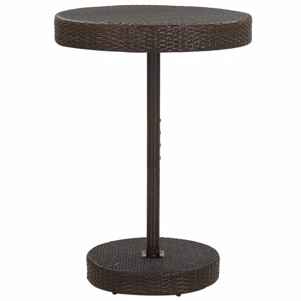 Berkfield Home Brown Poly Rattan Garden Table W: 106 cm, H: 75.5 cm – 2