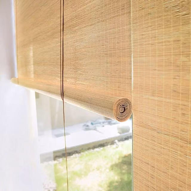 EONLION Brown Bamboo Roller Blinds, W: 80 cm, H: 150 cm – 1