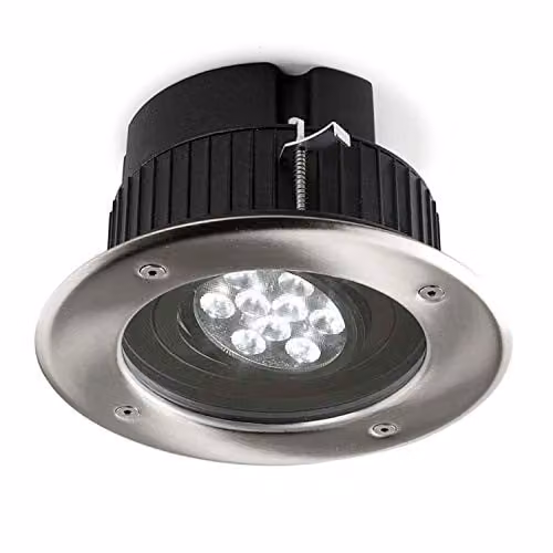 Netlighting LEDS C4 Gea Power Outdoor LED Recessed Downlight in Grey, 1566lm, 3000K, IP66, 19 cm