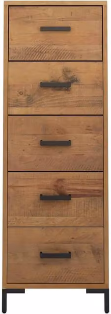 Berkfield Home Decorative Chest of Drawers in Brown Solid Pinewood, W/D/H: 42 x 35 x 110 cm – 1