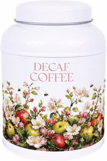 Purely Home Apple Blossoms Floral Metal Tea, Coffee and Sugar Canister Set in White