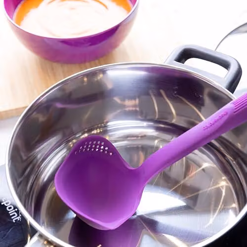 Colourworks Purple Silicone Ladle, 27 cm – 3