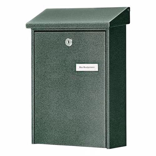 Burg-Wächter Daily 5861 GR Steel Wall Mounted Mailbox, Green, W/D/H: 30.5 x 22.5 x 75 cm