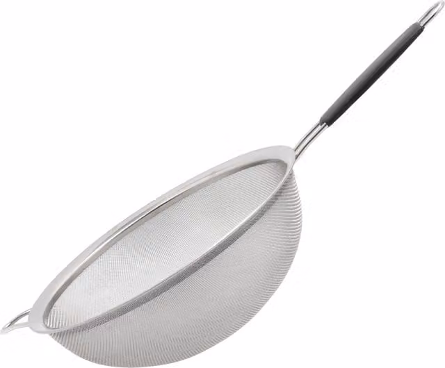 Buckingham Fine Mesh Sieve Strainer in Stainless Steel with Black Handle, 26 cm, Silver and Black
