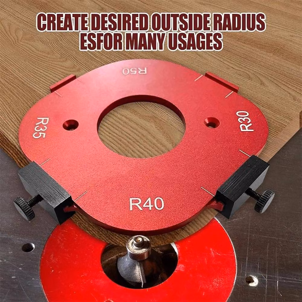 SPETLEK Aluminum Alloy Corner Radius Jig Router Template Tool in Red – 3