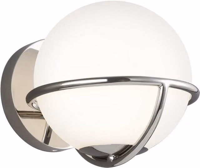 Loops LED Wall Light Sconce in Silver with Polished Nickel Finish and G9 Bulb – 1