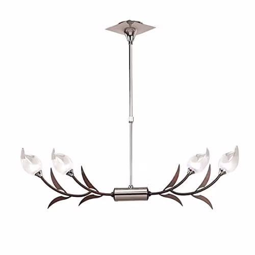 Netlighting Holland Telescopic Linear Pendant Light, 4 x G9, Chrome and Grey Wood – 1