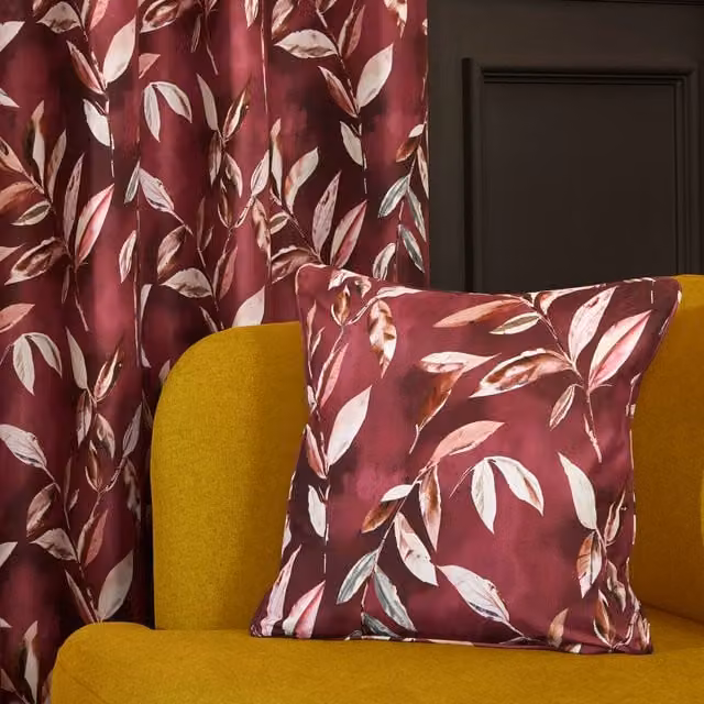 Terrys Madrid Square Floral Filled Cushion, Red, W/D/H: 45 x 45 x 45 cm