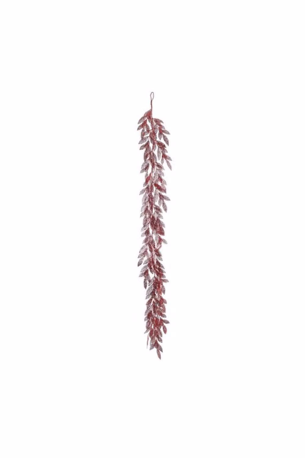 KDMD Red Glitter Leaf Garland for Christmas Decorations, 183cm – 2
