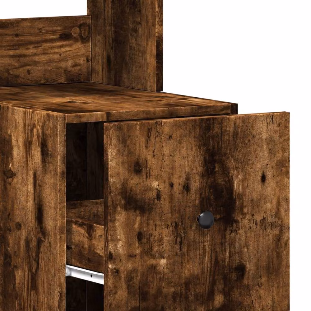 Berkfield Home Smoked Oak Kitchen Cabinet in Brown, W/D/H: 50 x 35 x 180 cm – 4