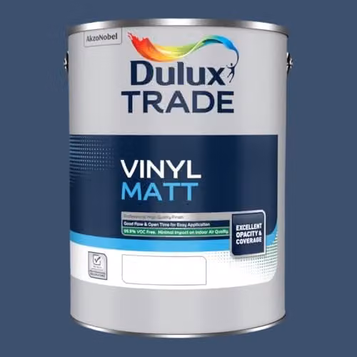Dulux Trade Vinyl Matt Dispersion Paint in Sapphire Salute Blue, 5l – 1