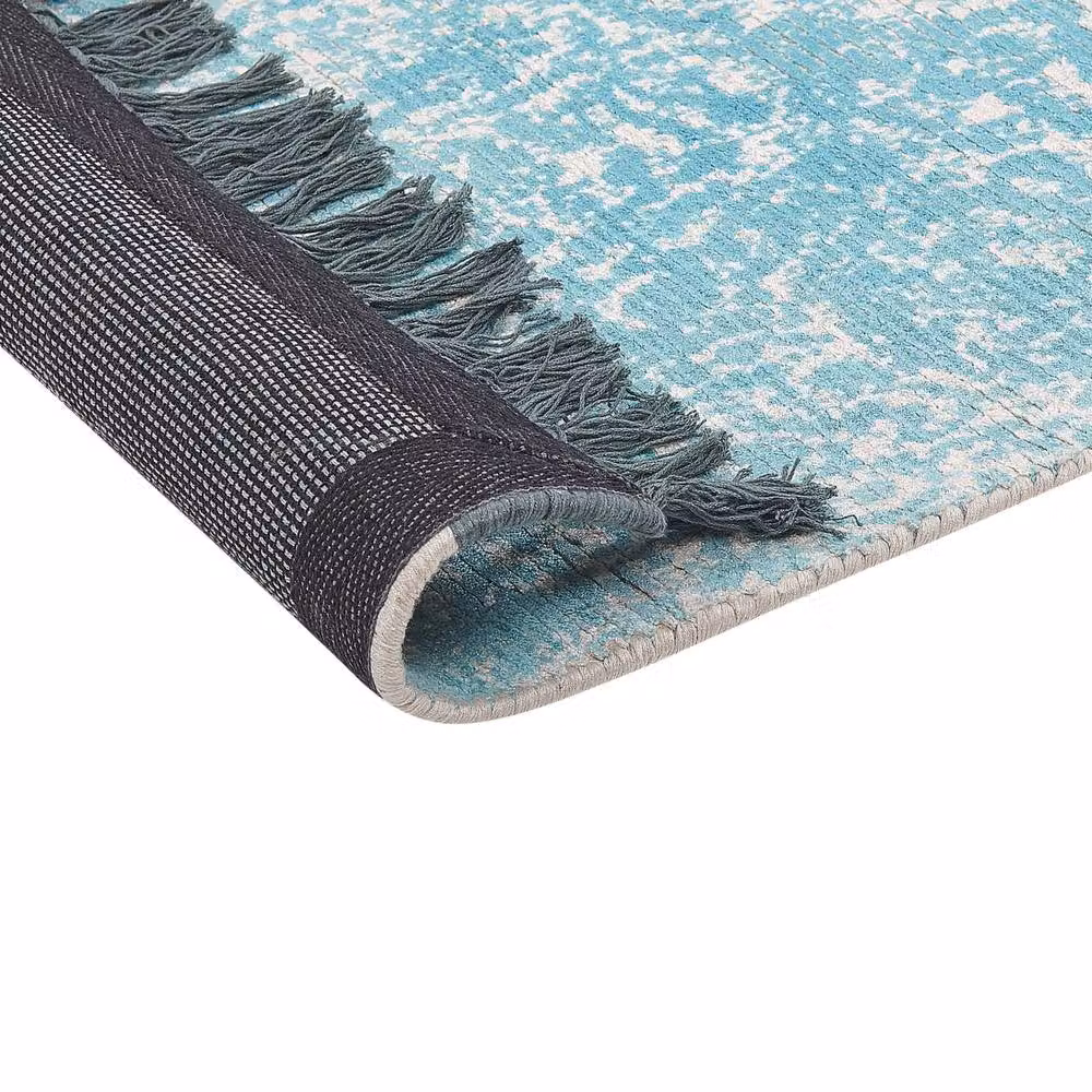Wyld and Coco Heritage Oriental Area Rug in Blue and Beige, Woven Viscose with Cotton Backing, W: 80 cm, L: 150 cm – 3