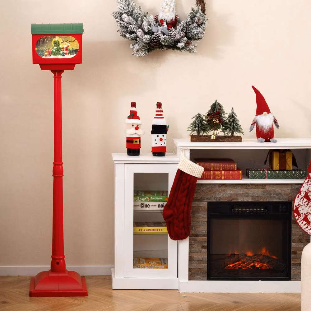 Gymax Christmas Street Lamp in Red with Sound and Tap Activation – 4