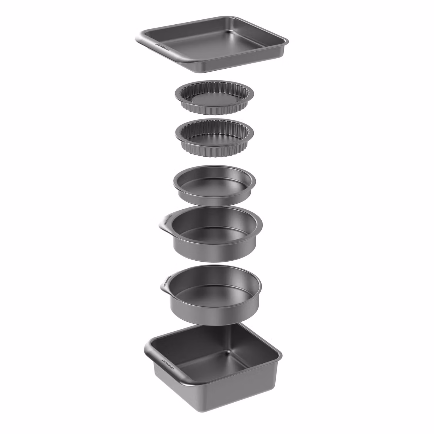 MasterClass 7 Piece Smart Space Non-Stick Cake Baking and Bowl Set in Black – 2