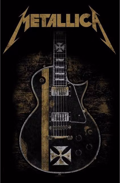 Metallica Hetfield Guitar Textile Poster in Black – 1