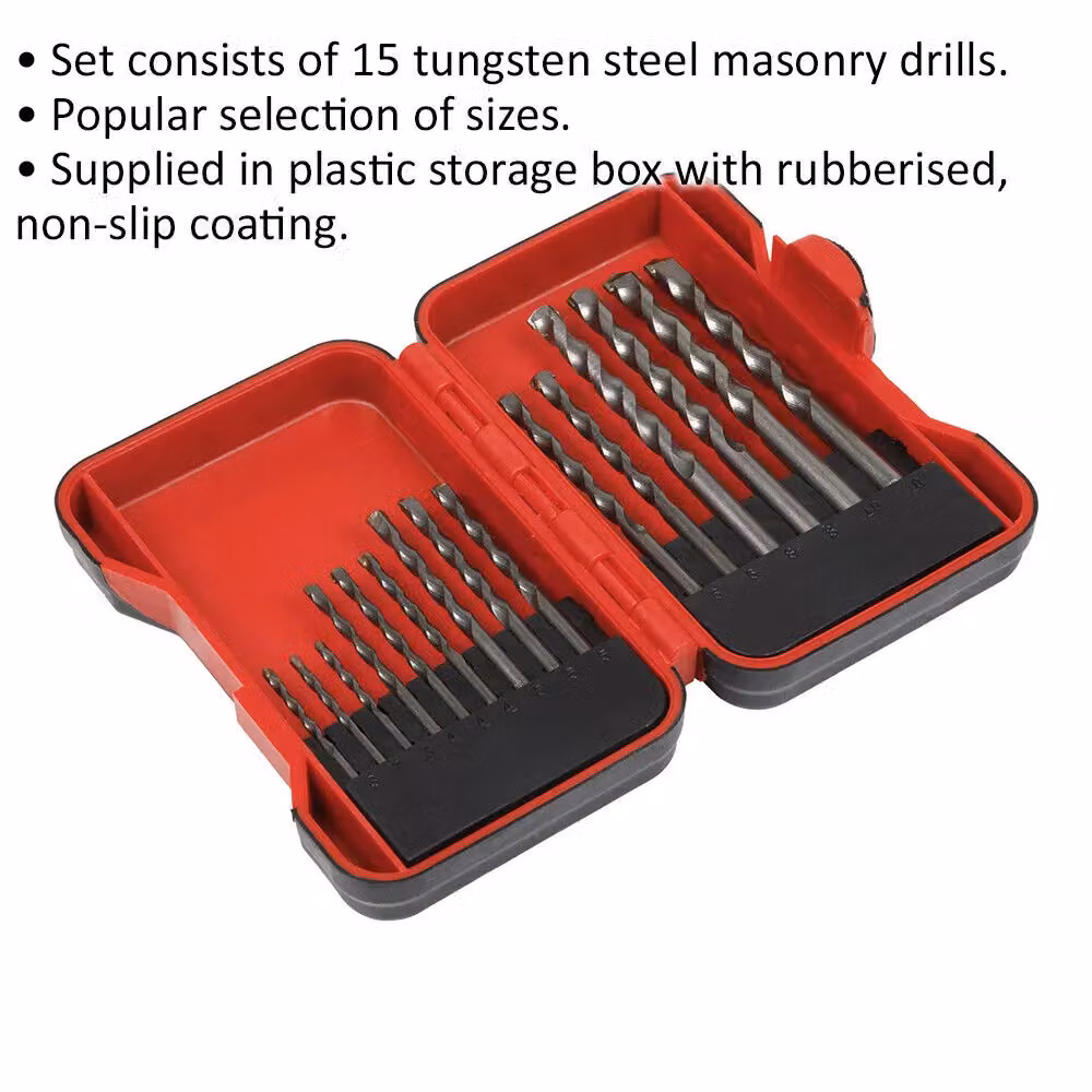 Loops 15 Piece Tungsten Steel Masonry Drill Bit Set in Multicolour – 2