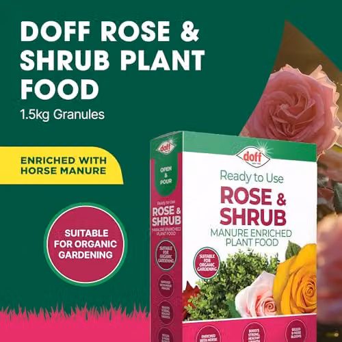 Doff Organic Rose and Shrub Fertiliser, 1.5kg – 2