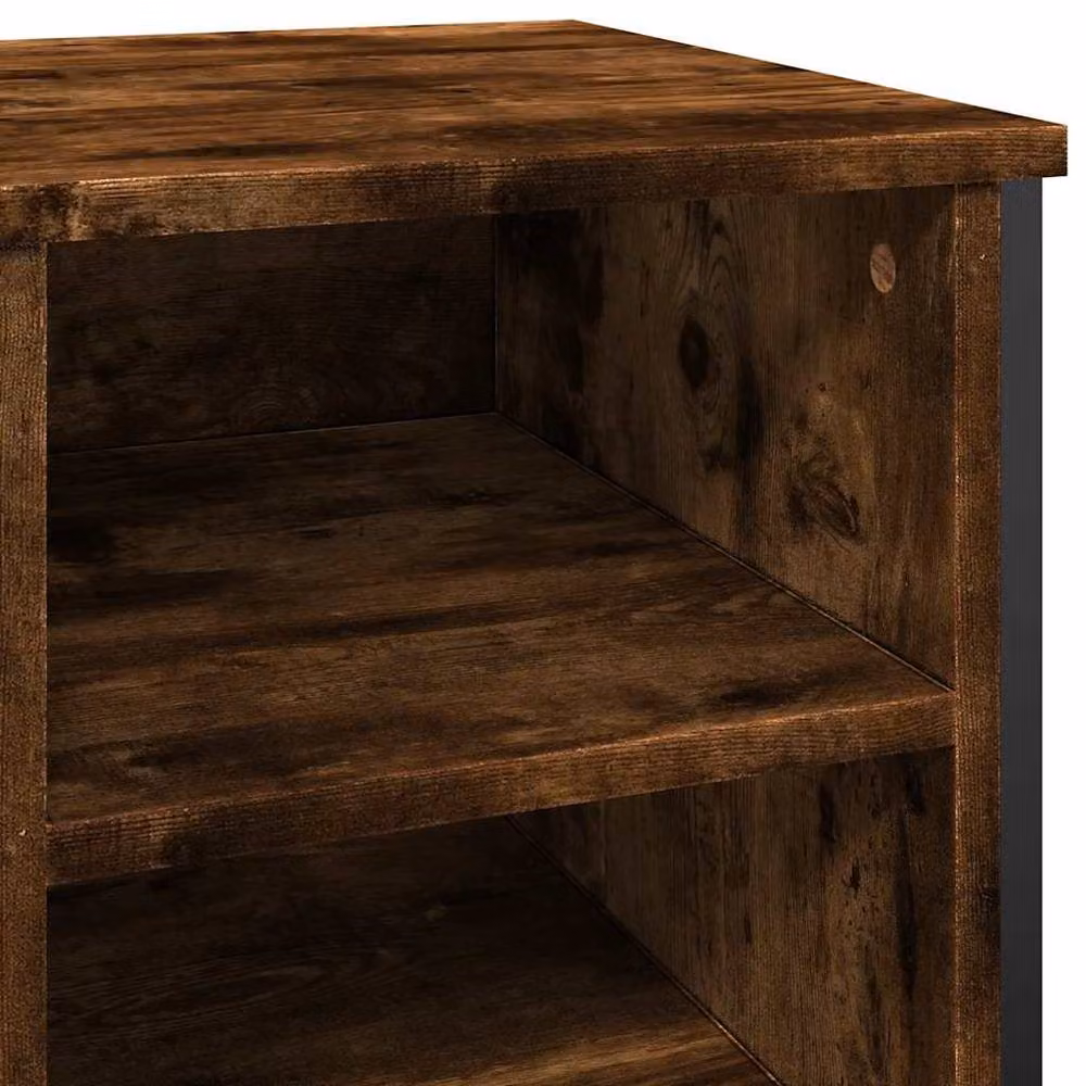 Berkfield Home Shoe Cabinet in Smoked Oak, W/D/H: 90 x 38 x 61.5 cm – 5