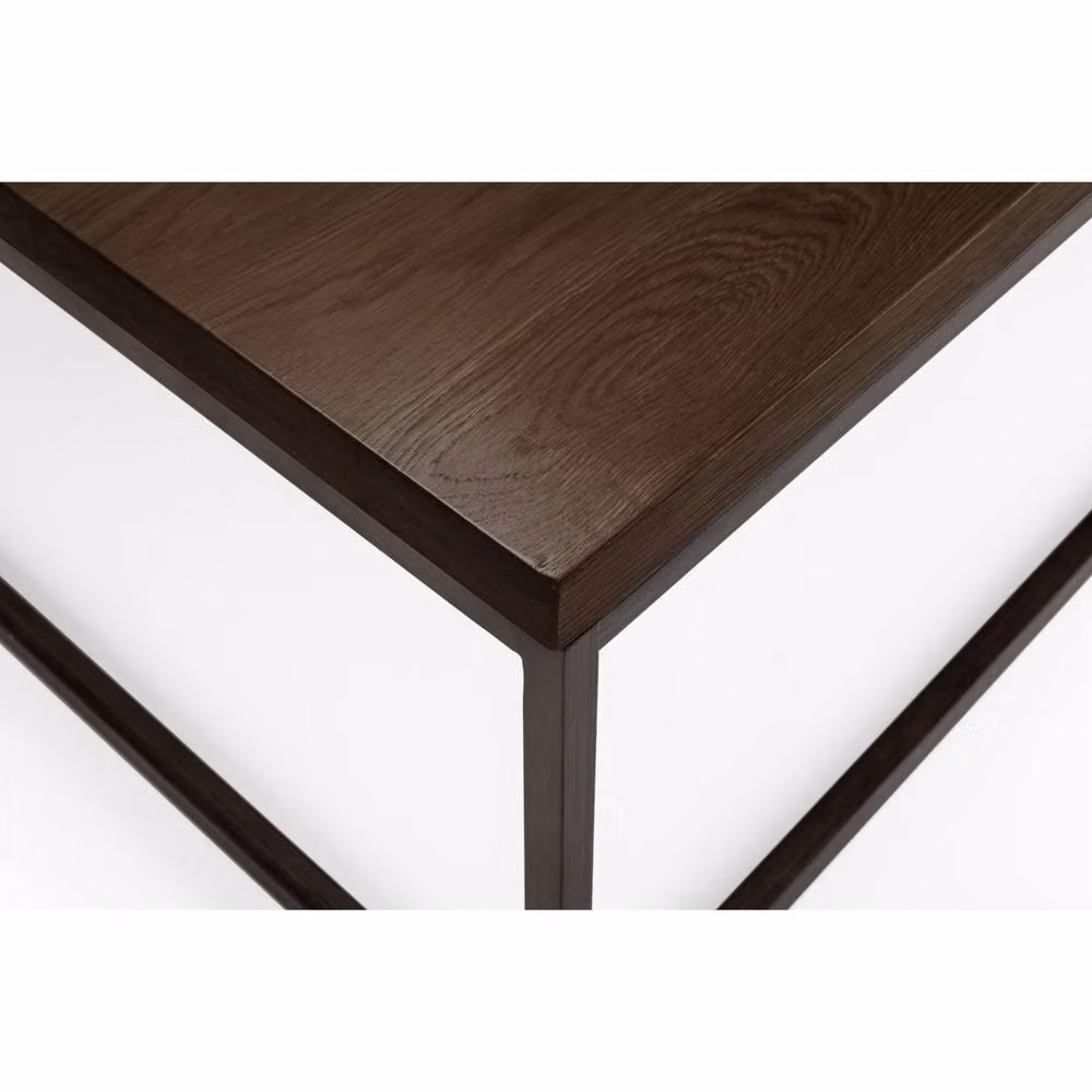 Cheshire Lomond Square Coffee Table in Dark Oak and Metal, Dark Brown – 2