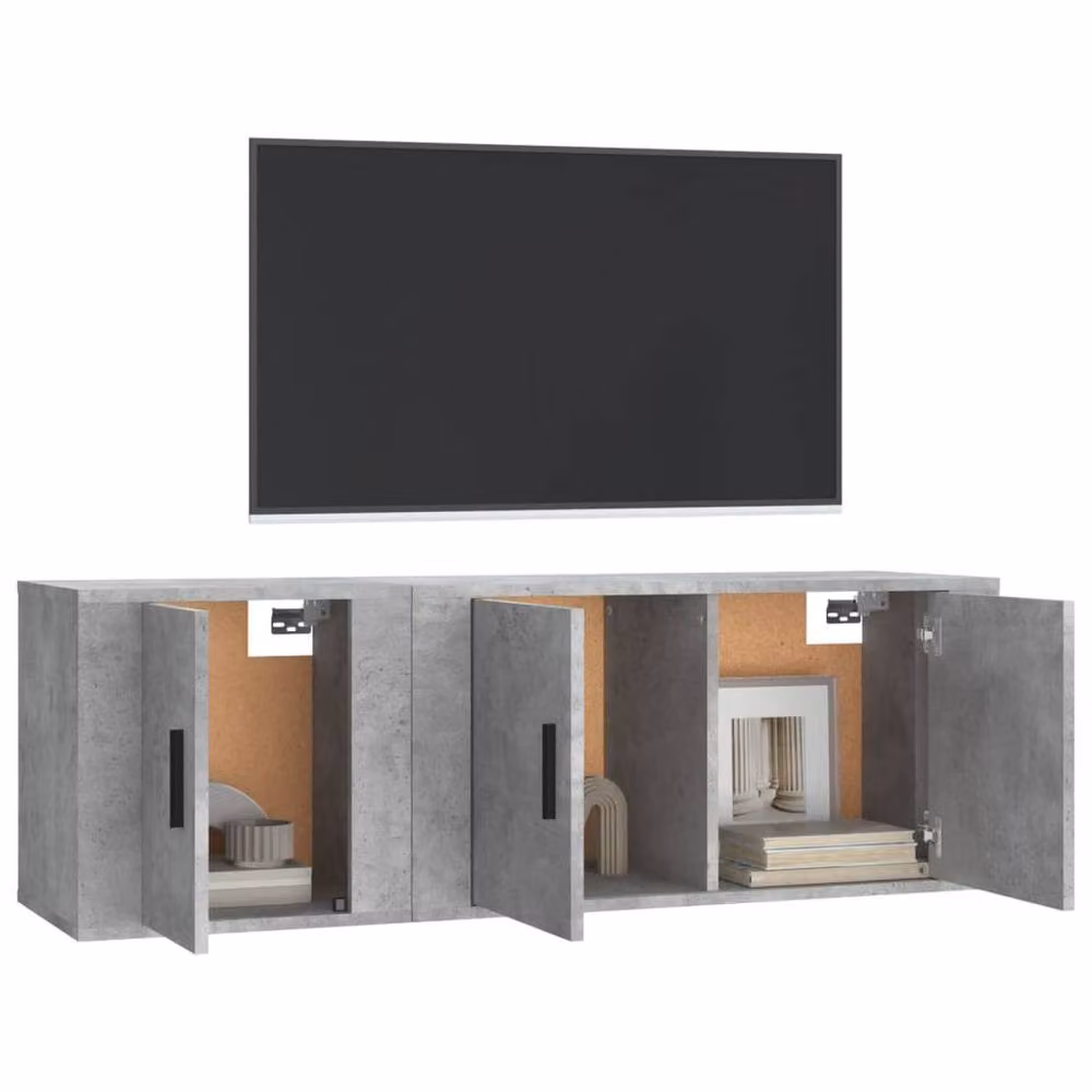 Berkfield Home 2 Piece Concrete Grey Engineered Wood TV Cabinet Set – 2