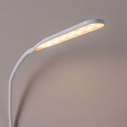 ValueLights White LED Adjustable Dimmable Reading Task Lamp with Clip and USB Power – 3