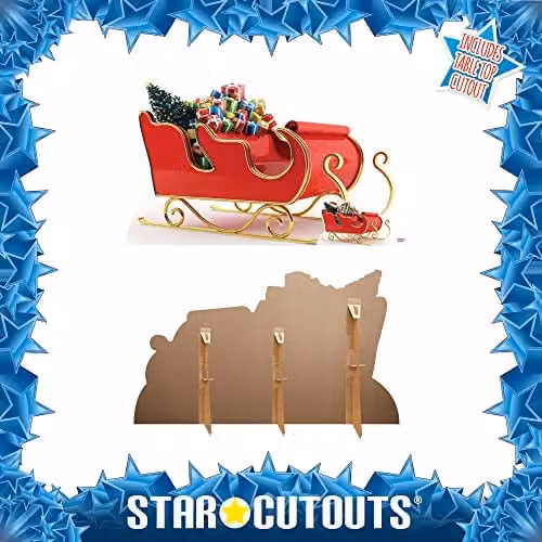 Star Cutouts SC4198 Santa’s Sleigh with Presents Large Red Christmas Cardboard Cutout for Festive Party Decorations and Holiday Displays – 3