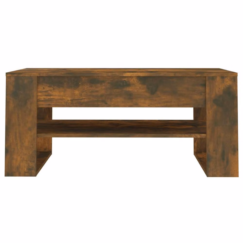 Berkfield Home Smoked Oak Coffee Table in Brown, W/D/H: 102 x 55 x 45 cm – 3