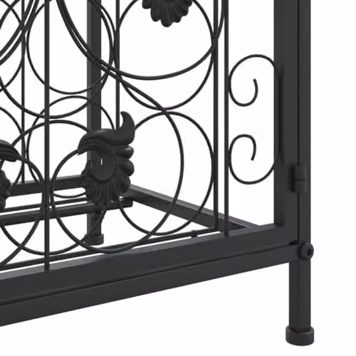 vidaXL Black Wrought Iron Wine Rack for 41 Bottles, H 120 x W 45 x D 36 cm – 3