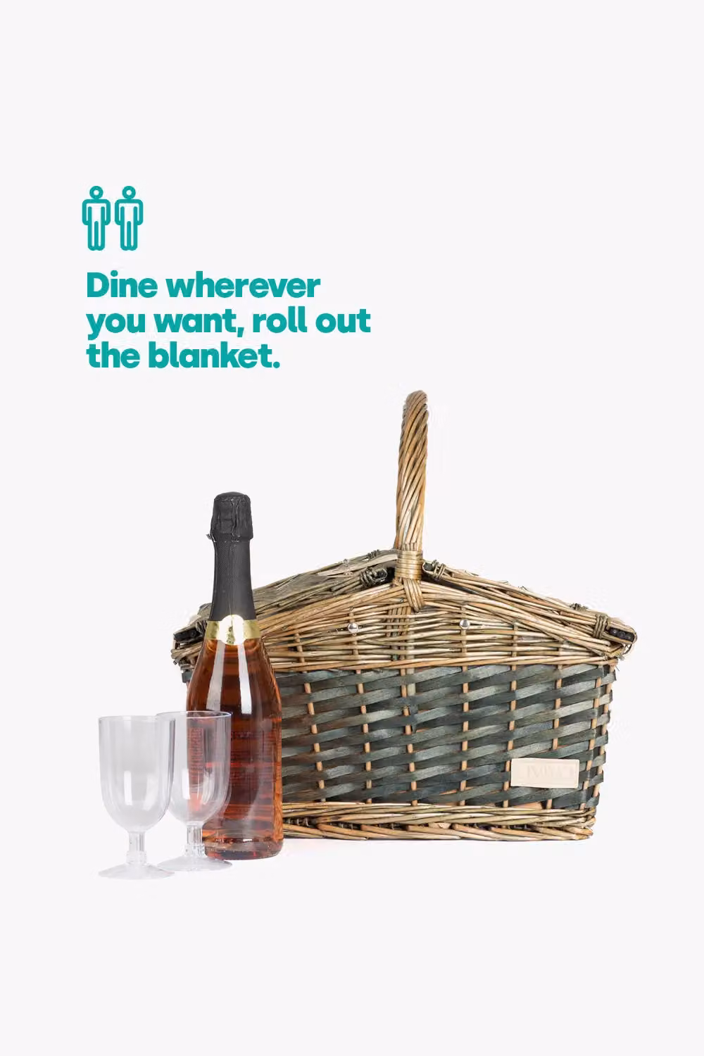 LIVIVO Traditional Wicker Picnic Basket with 30 Piece Cutlery Set in Natural Brown – 4