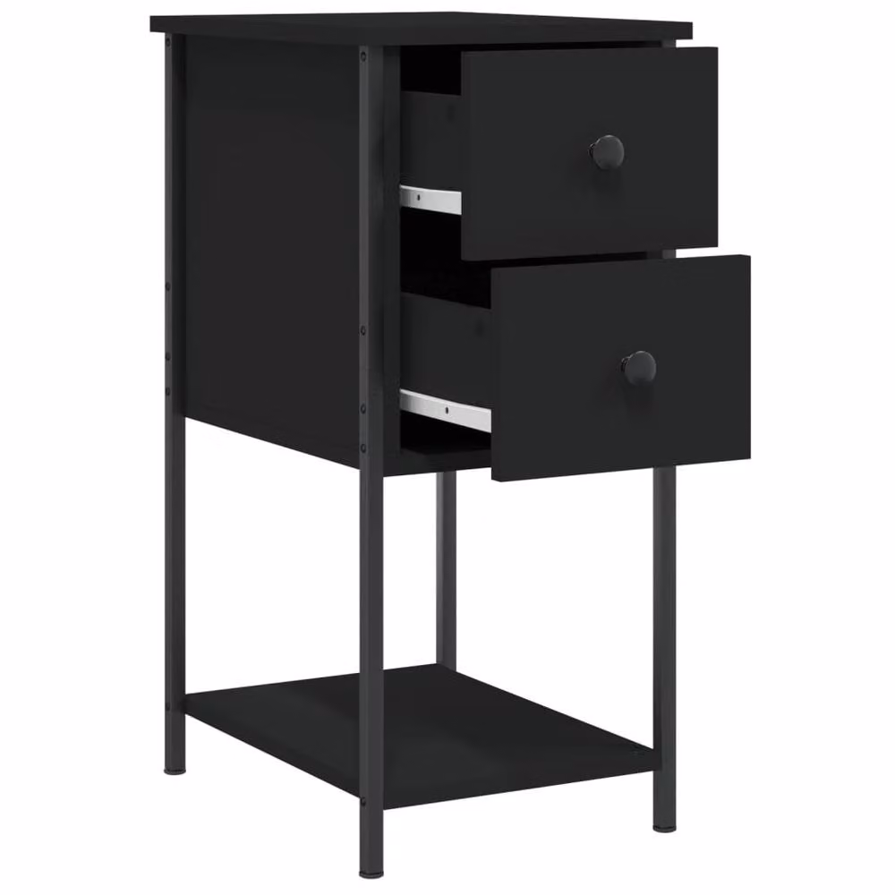 Berkfield Home Black Modern Bedside Cabinet W/D/H: 32 x 42 x 70 cm – 3