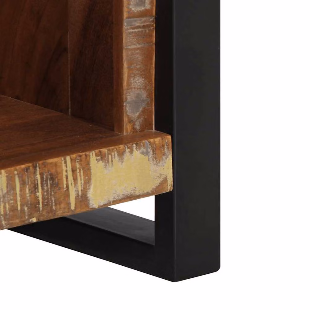 Berkfield Home Beautiful Bedside Cabinet in Brown Reclaimed Solid Wood W/D/H: 40 x 30 x 80 cm – 4