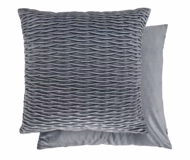 New Edge Blinds Millie Collection Soft Velvet Square Cushion Cover in Grey, W/D/H: 43 x 43 x 43 cm