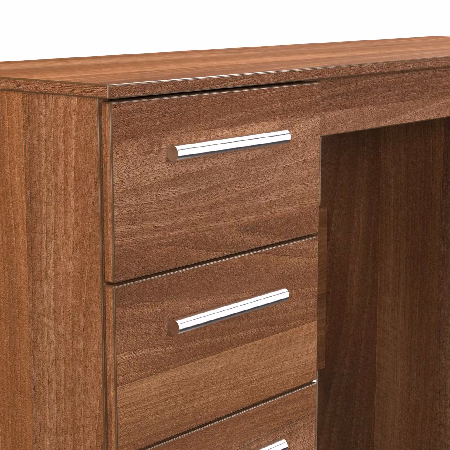 2 U Trent Ready Assembled 6 Drawer Kneehole Desk in Walnut – 4