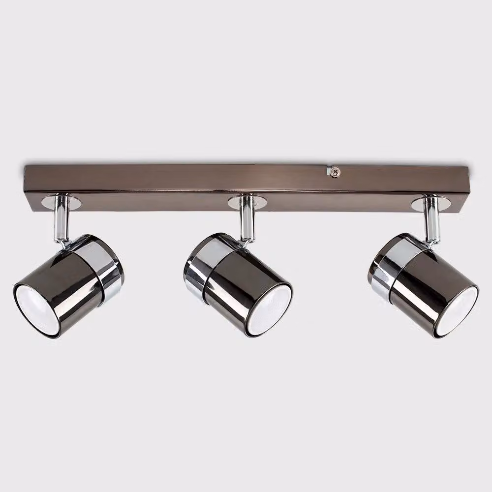 ValueLights Rosie 3 Way Black Chrome Ceiling Bar Spotlight – 2