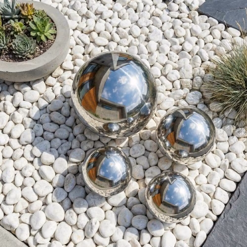 Garden Greatness 4 Pack Stainless Steel Gazing Balls Set in Silver and Multicolour – 2