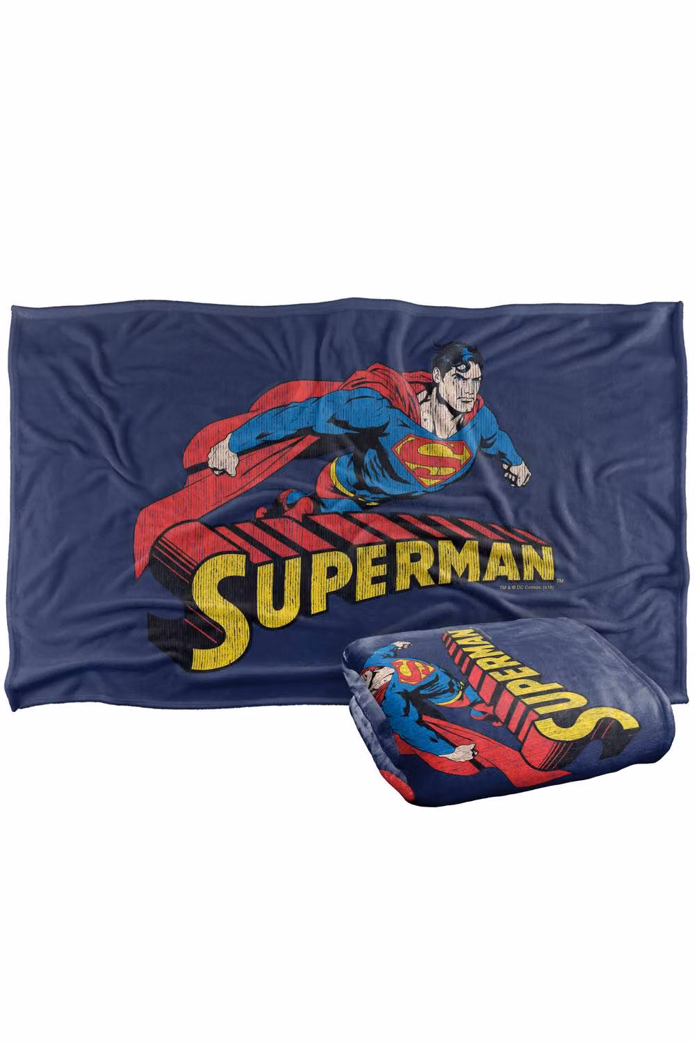 Warner Bros. Superman Distressed Flying Super Soft Fleece Throw Blanket, Multicolour, W: 127.0 cm x L: 152.4 cm – 6
