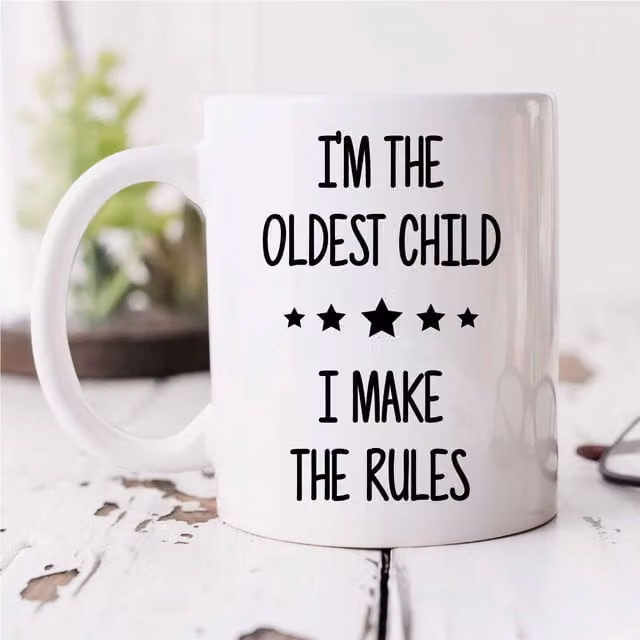 60 Second Makeover Limited I'm The Oldest I Make The Rules Ceramic Mug in White
