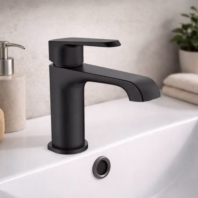 Bathroom Kingdom Montana Matt Black Single Lever Basin Mixer Tap