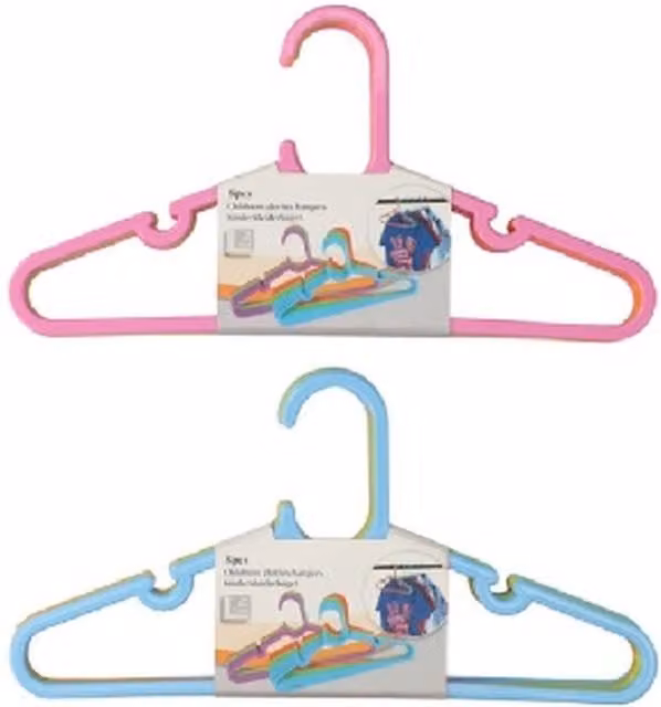 UMKY 16-Piece Space-Saving Kids Clothes Hangers in Multicolour Plastic
