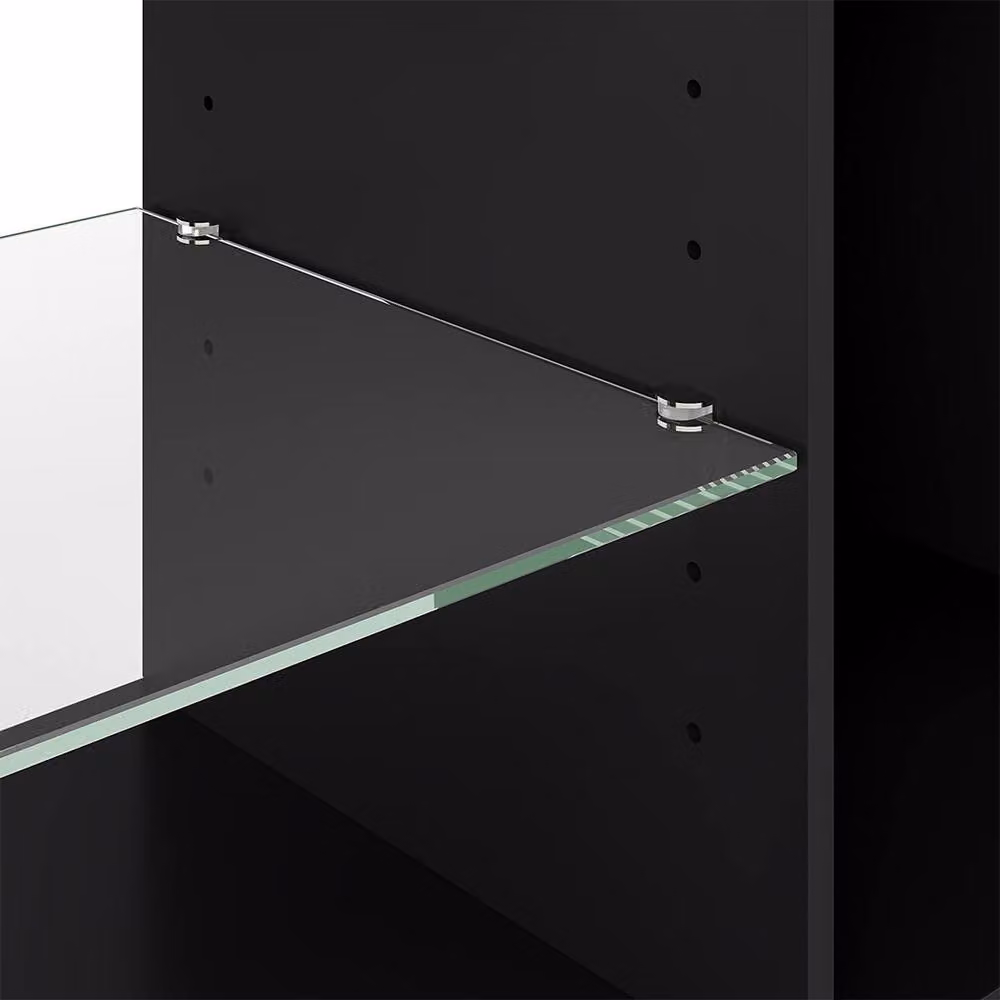 Levede Modern Black LED TV Stand with Glass Shelves and Remote Control, W: 145 cm, H: 52.5 cm, D: 40 cm – 11