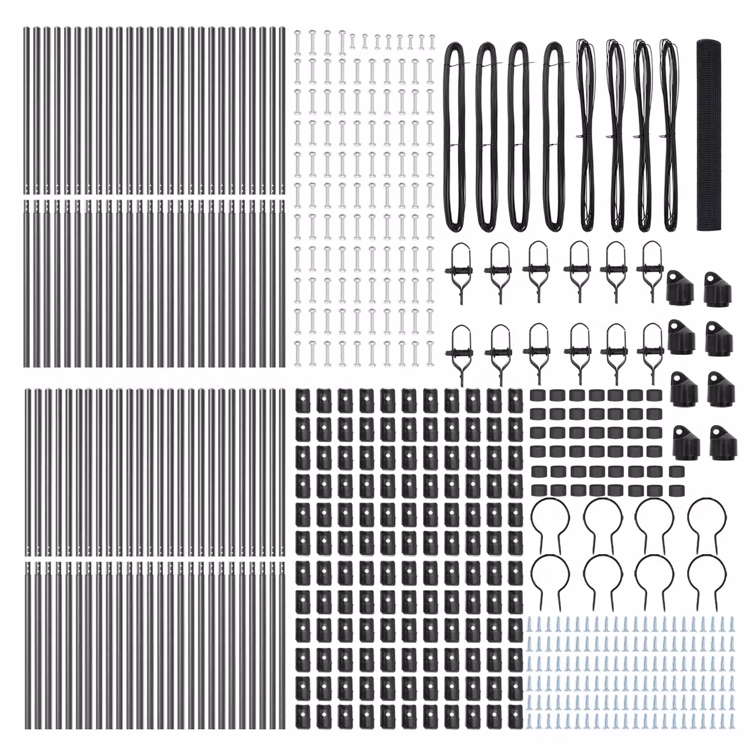 Berkfield Home Grey Steel Welded Wire Fence with 13 Round Posts, 1 x 100 m – 3