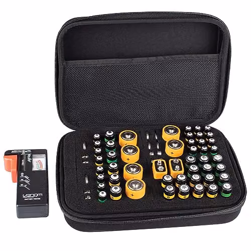 Venom Battery Storage Organiser Case with Charge Tester in Black – 1