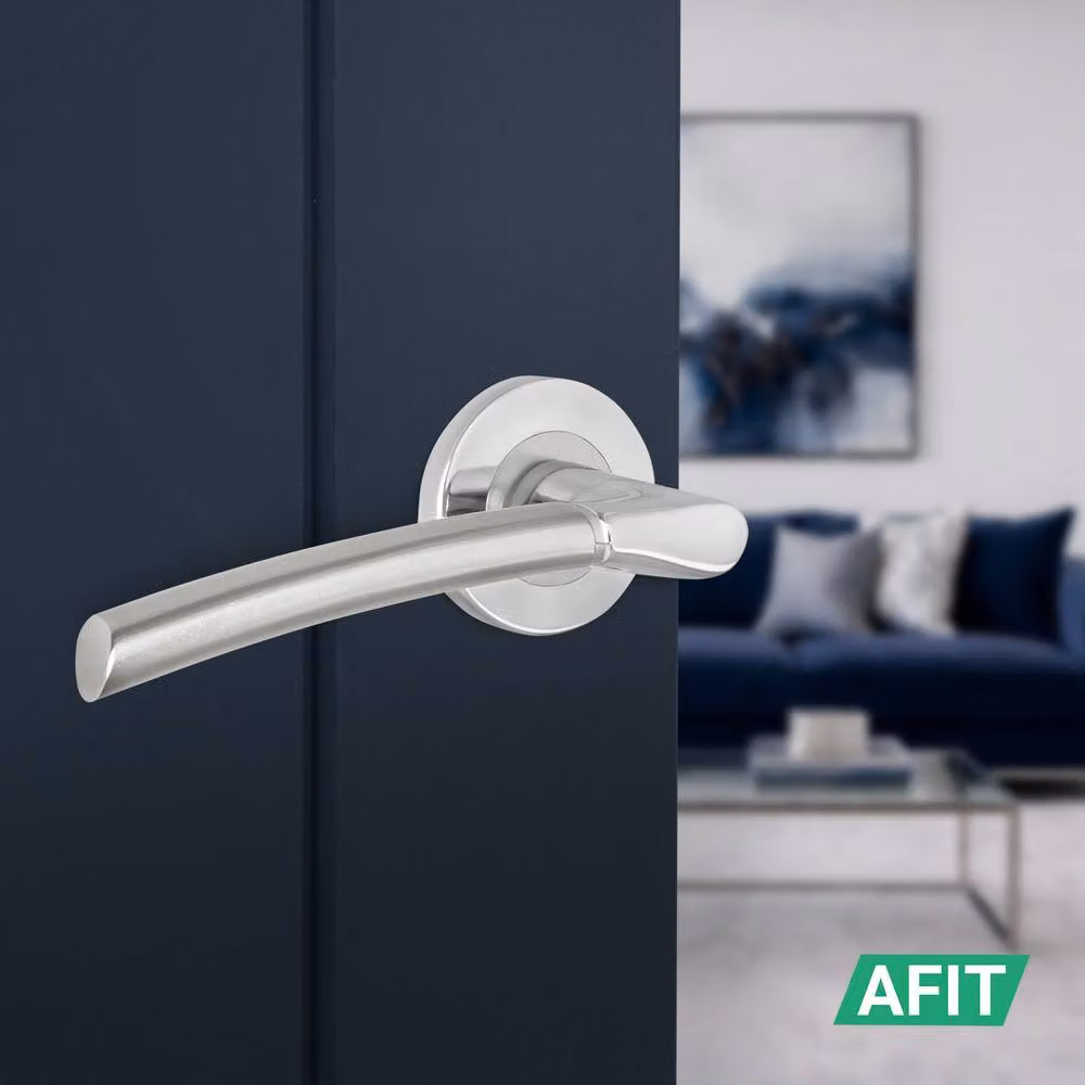 AFIT Chrome Door Handle, Satin Nickel Feature Lever in Silver – 4