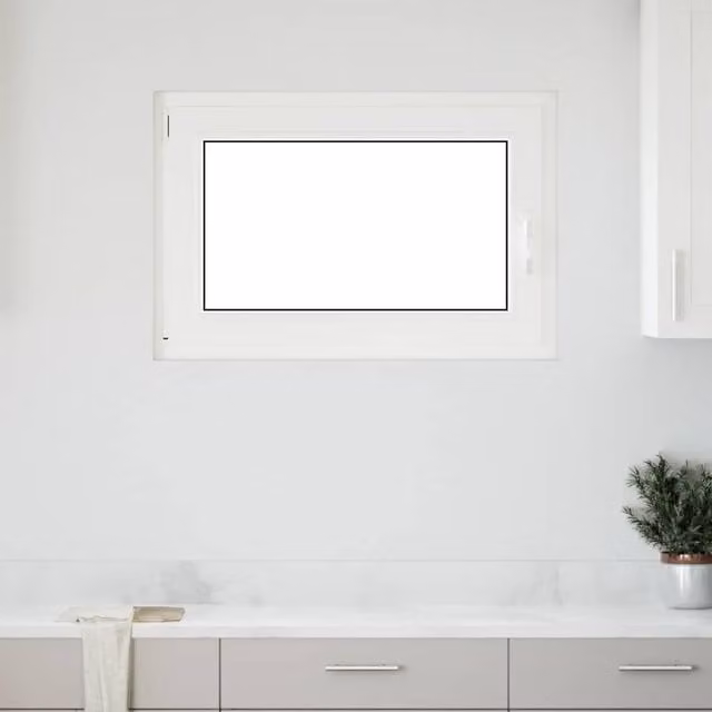 Berkfield Home RISOR White Plastic Basement Tilt and Turn Window, W: 90 cm, H: 60 cm, DIN Left