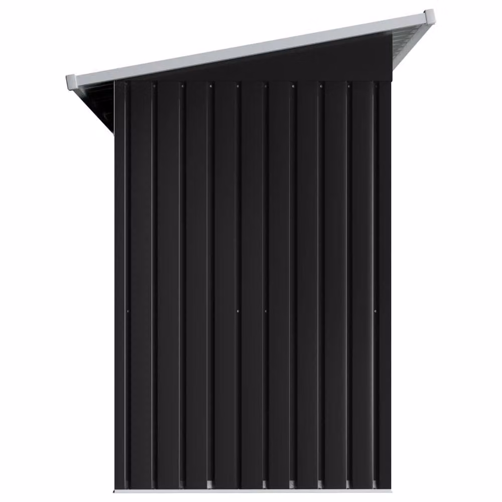 Berkfield Home Modern Pent Garden Shed in Anthracite Grey Galvanised Steel with Sliding Doors and Side Vent – 3