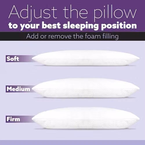 Aamira Adjustable Orthopaedic Long Body Pillow with Shredded Memory Foam and White Washable Cover, W/D/H: 120 x 40 cm – 5