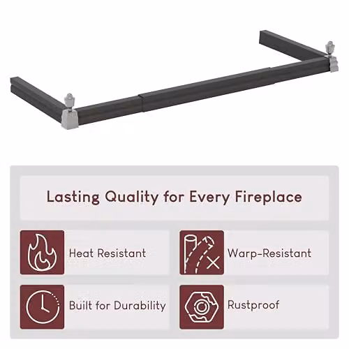 Fire Vida Metal Fire Fender in Black and Silver, W/D/H: 144 x 40 x 83 cm – 3