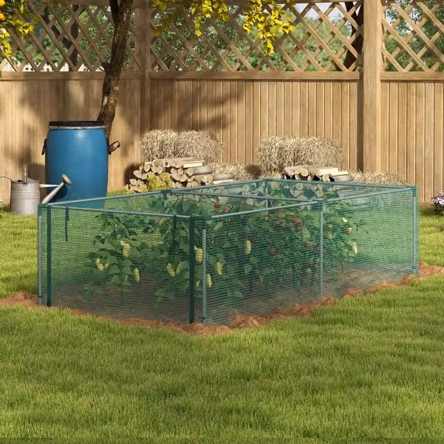 Outsunny Green Plant Protection Tent Crop Cage with Door