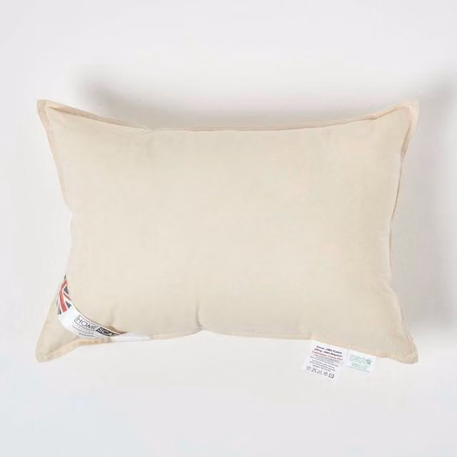Homescapes Organic Cotton Cushion Pad Insert in Beige and Yellow, W/D/H: 50 x 50 x 50 cm